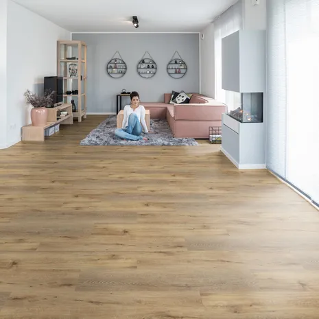wineo Bodenbelag wineo Bodenbelag Holzoptik Braun im großem Wohnzimmer